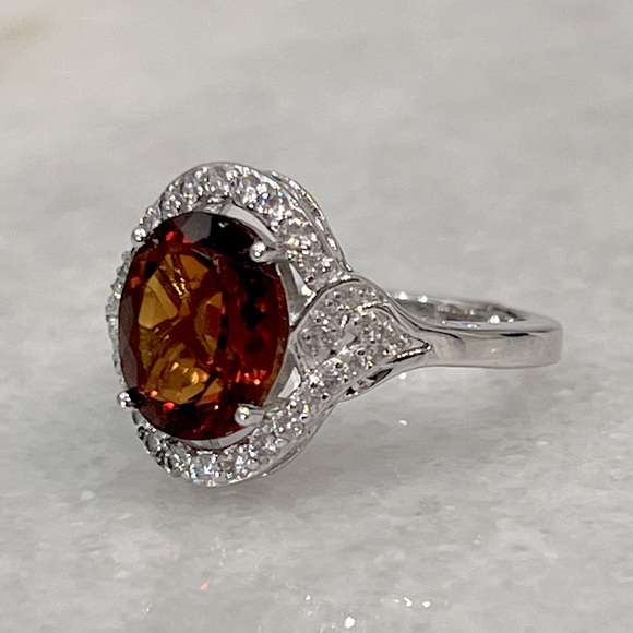Red Citrine Sterling Silver Ring - Picture 4 of 12